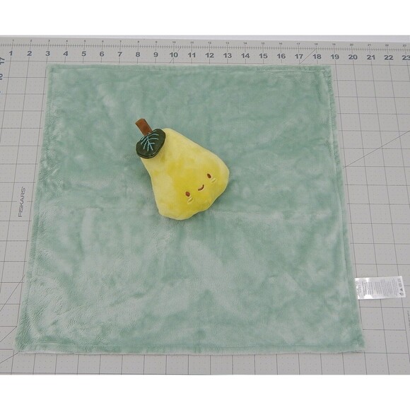 Rene Rofe Baby Pear Security Blanket Green White Striped Velour Lovey - Picture 2 of 10